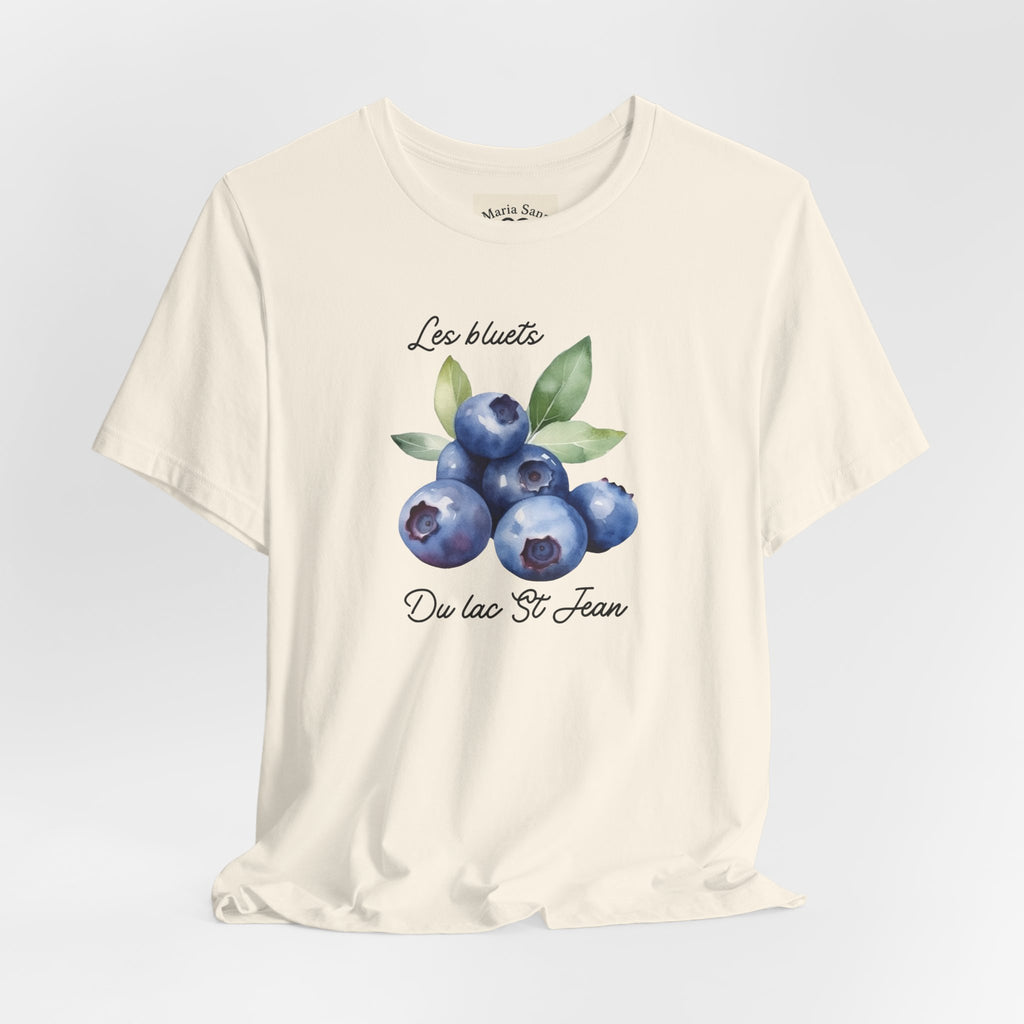 Blueberry Watercolor Tee — "Les Bluets Du lac St. Jean" Graphic T-Shirt