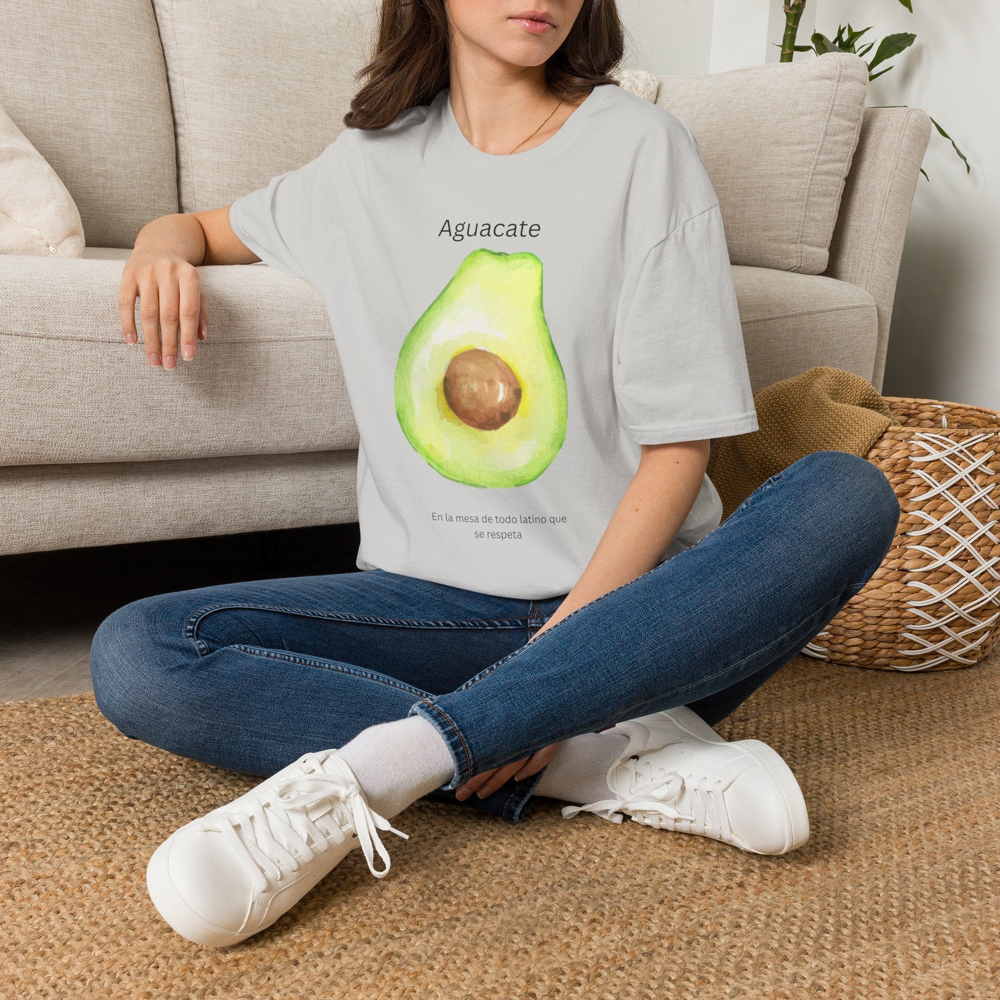 Avocado Watercolor T-Shirt – "Aguacate" Spanish Kitchen Tee