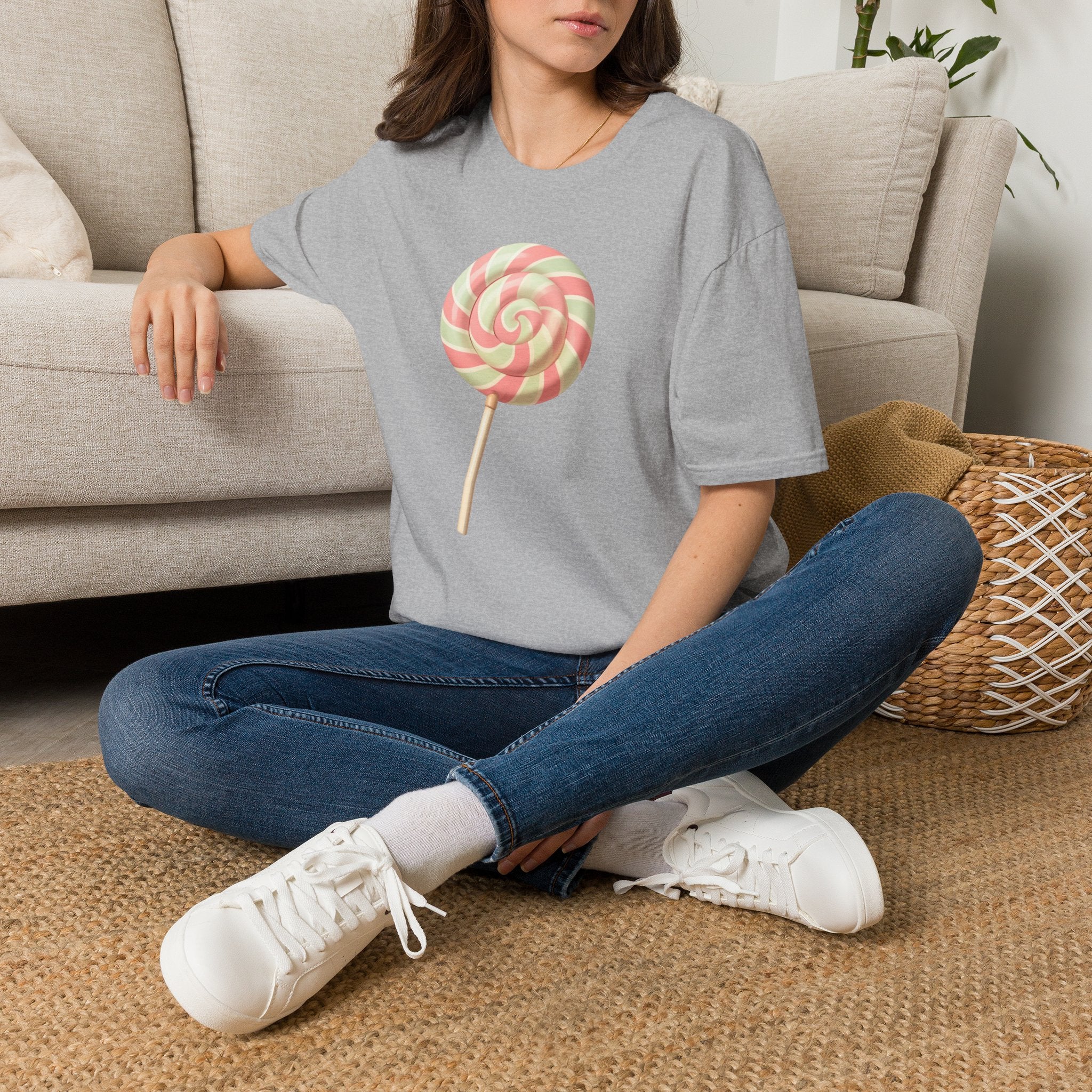 Lollipop Graphic T-Shirt — Pastel Swirl Candy Tee