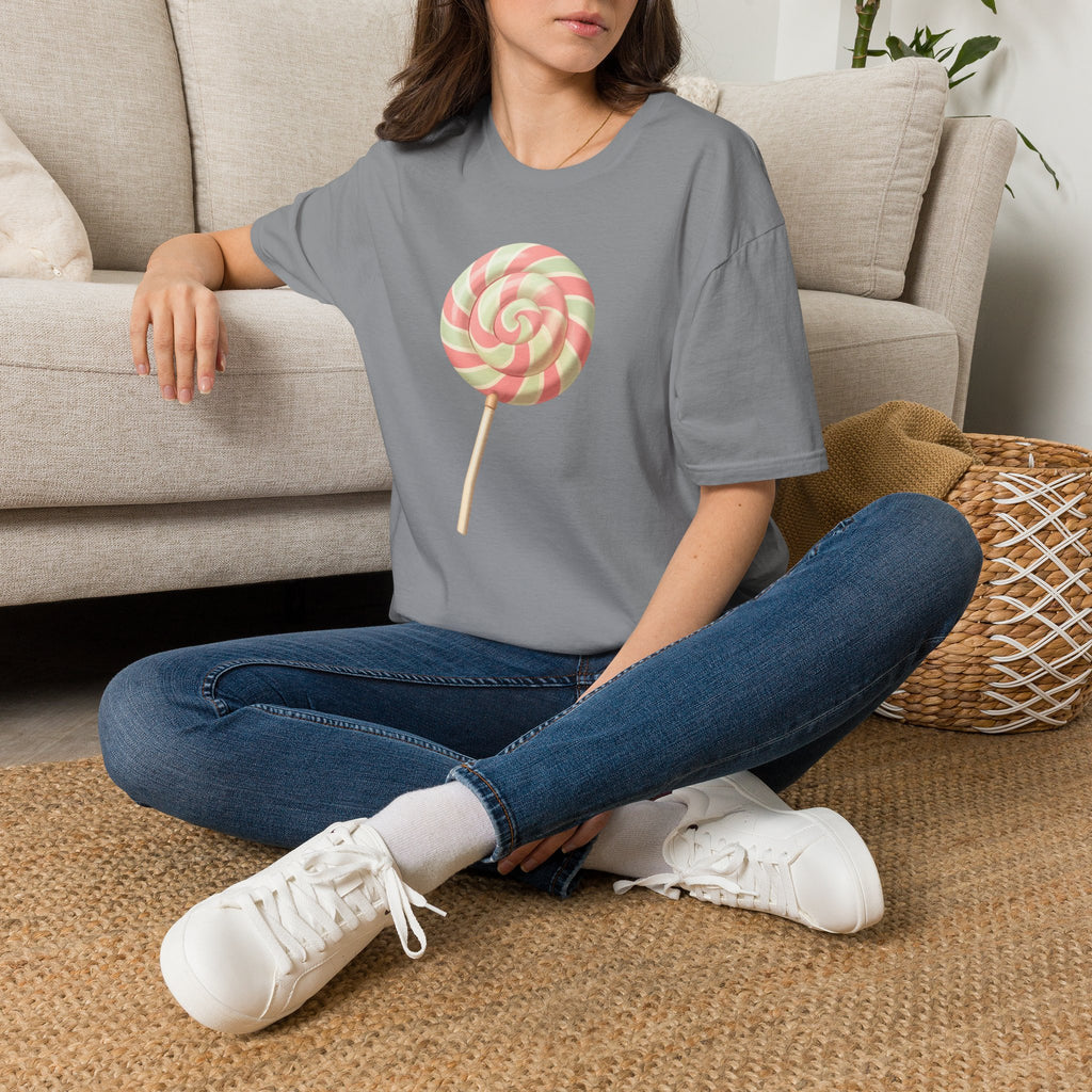 Lollipop Graphic T-Shirt — Pastel Swirl Candy Tee