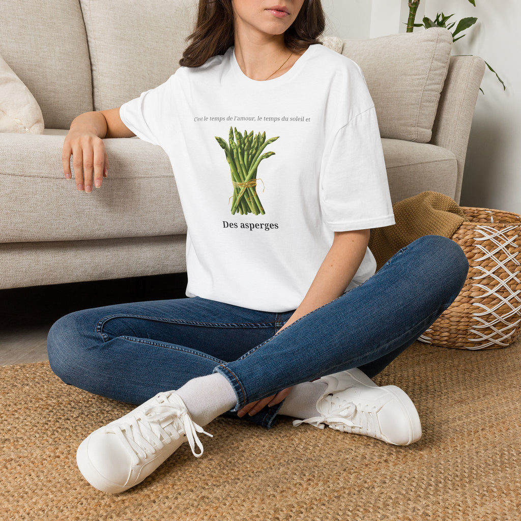 Asparagus Bouquet T-Shirt — French Garden Print, "Les Asperges"