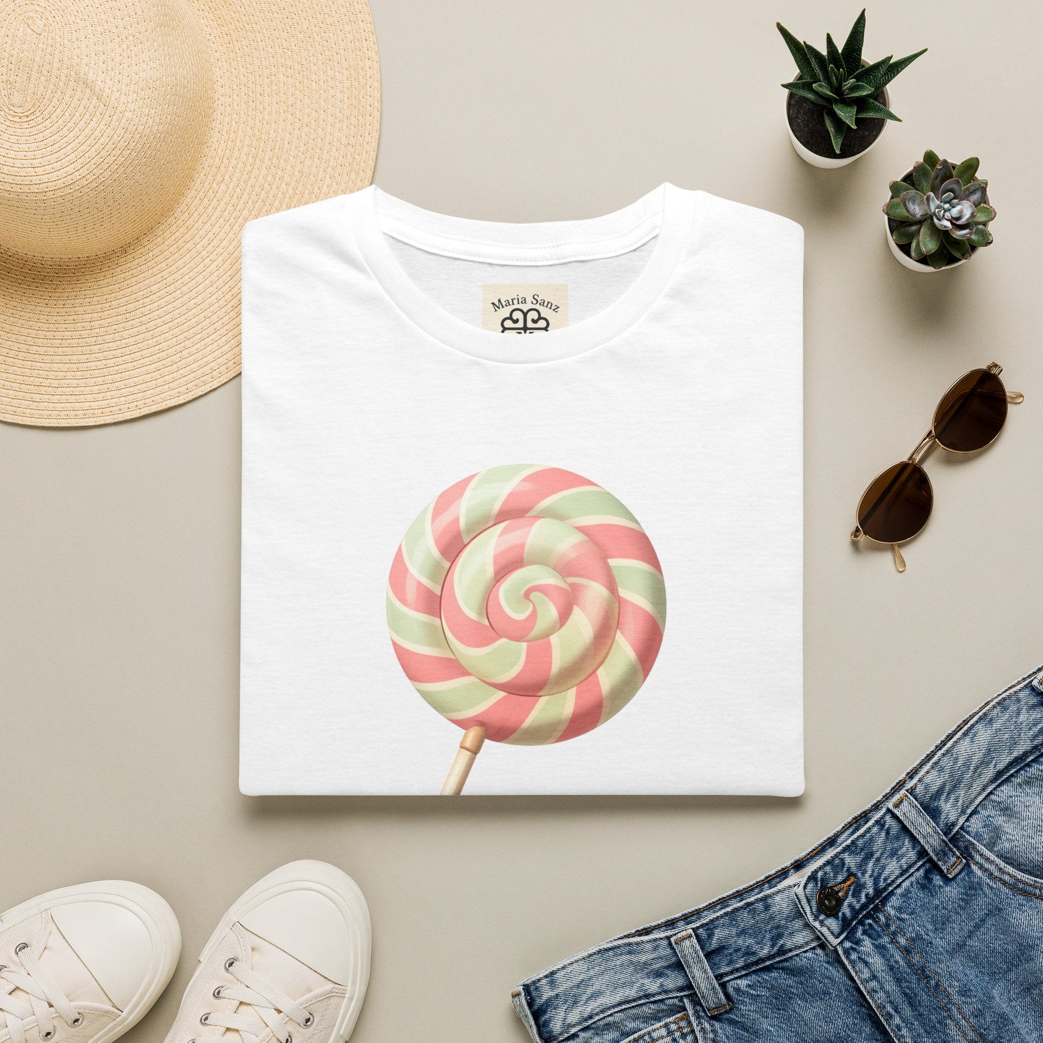 Lollipop Graphic T-Shirt — Pastel Swirl Candy Tee