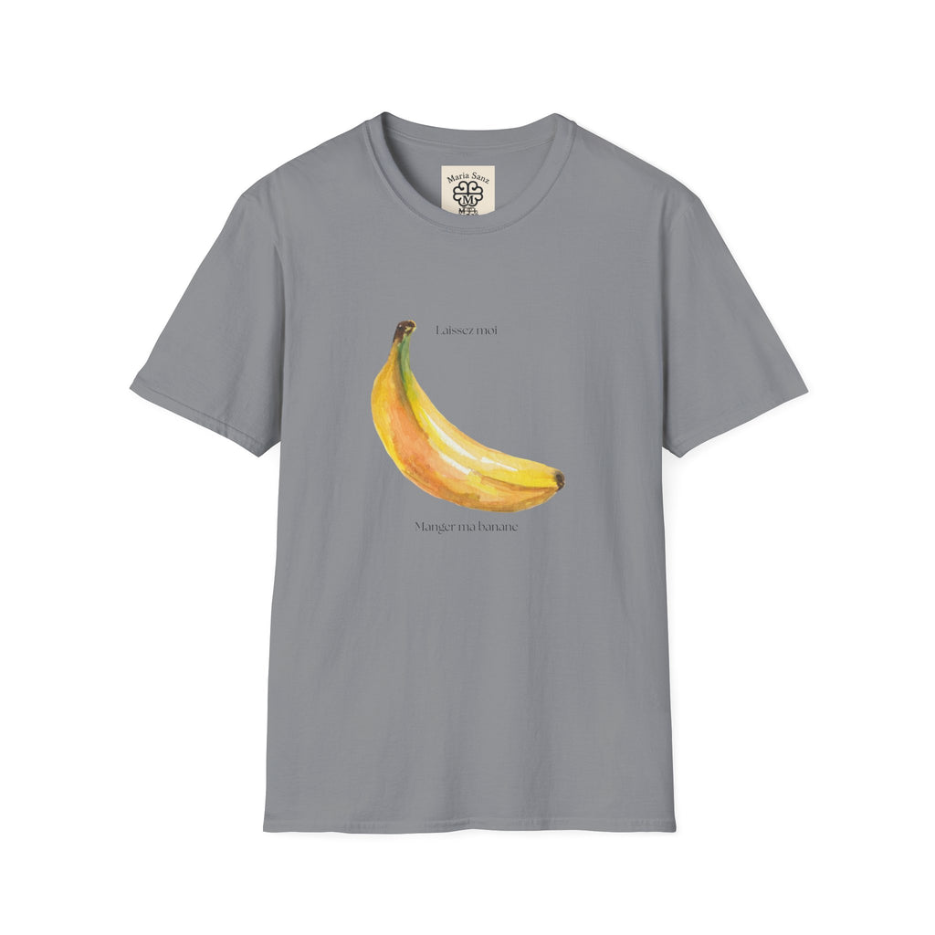 Laissez moi manger ma banane-Banana Graphic T-Shirt — Minimal Fruit Art
