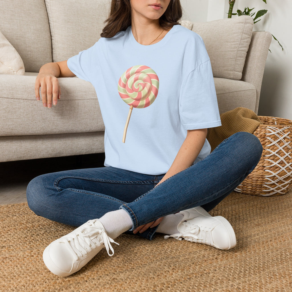 Lollipop Graphic T-Shirt — Pastel Swirl Candy Tee