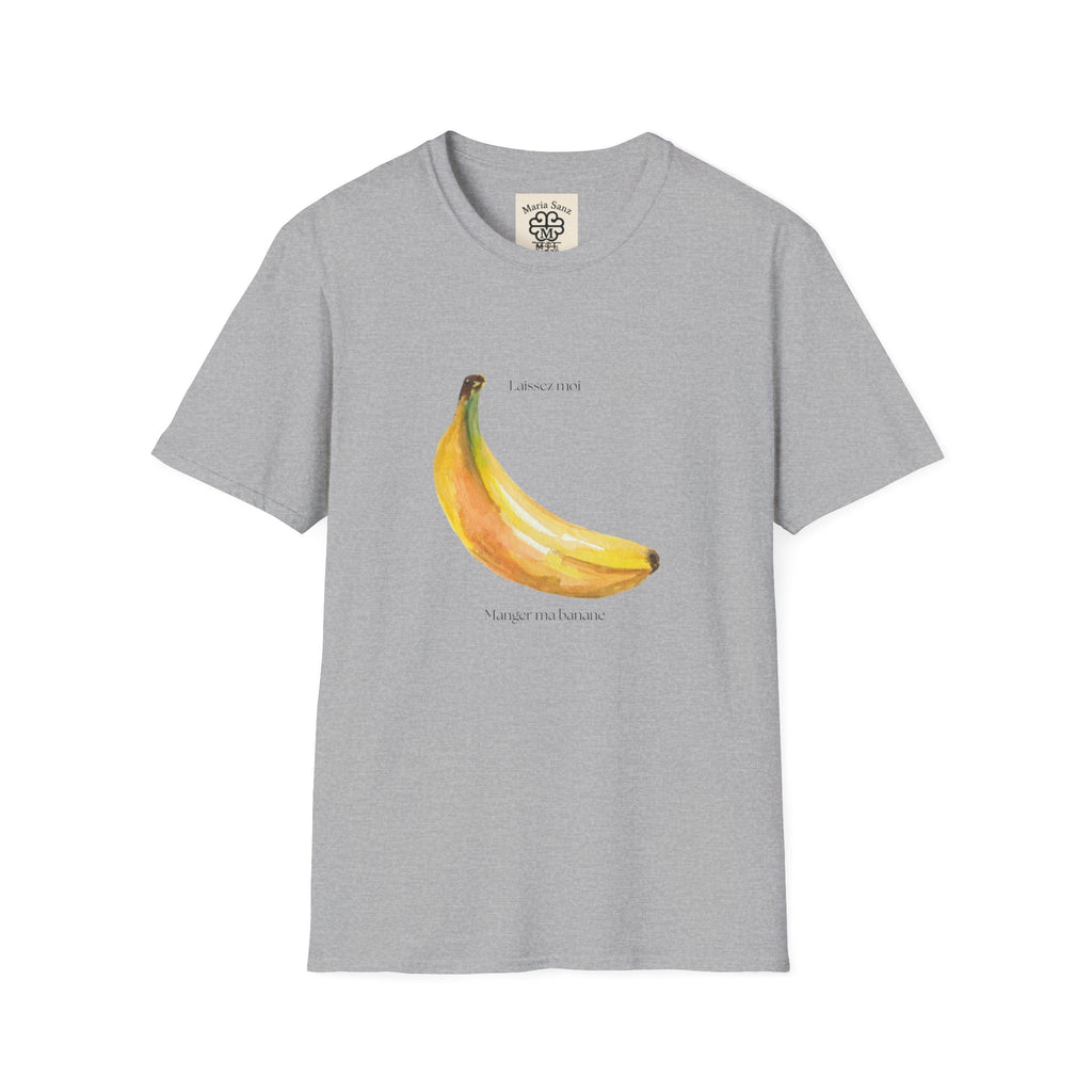 Laissez moi manger ma banane-Banana Graphic T-Shirt — Minimal Fruit Art
