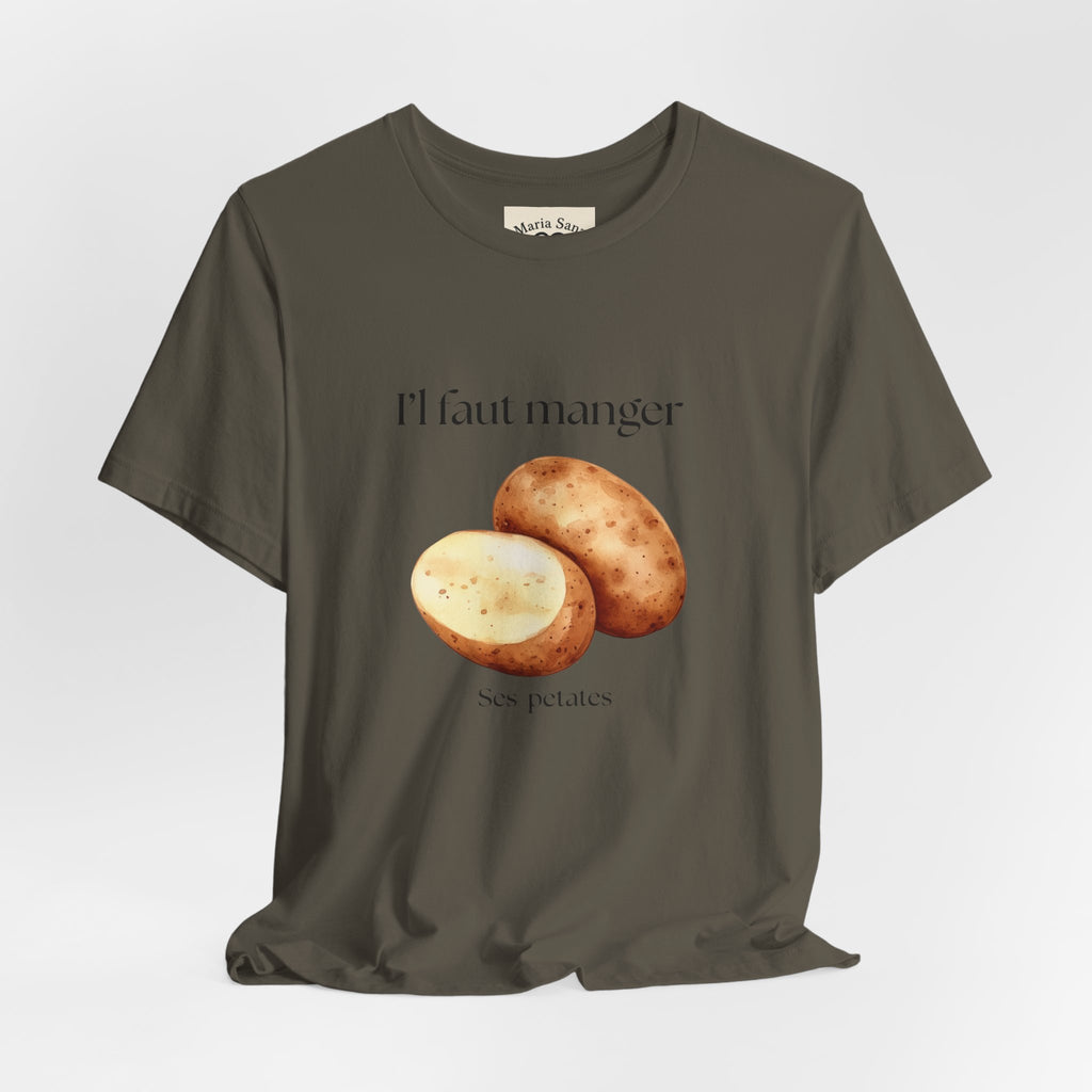 T‑Shirt — "Il faut manger ses petates" Potato Graphic Tee