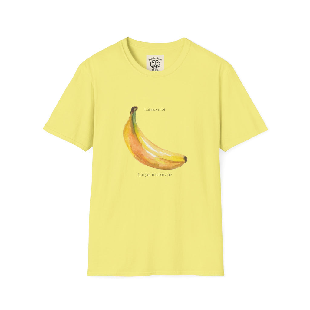Laissez moi manger ma banane-Banana Graphic T-Shirt — Minimal Fruit Art