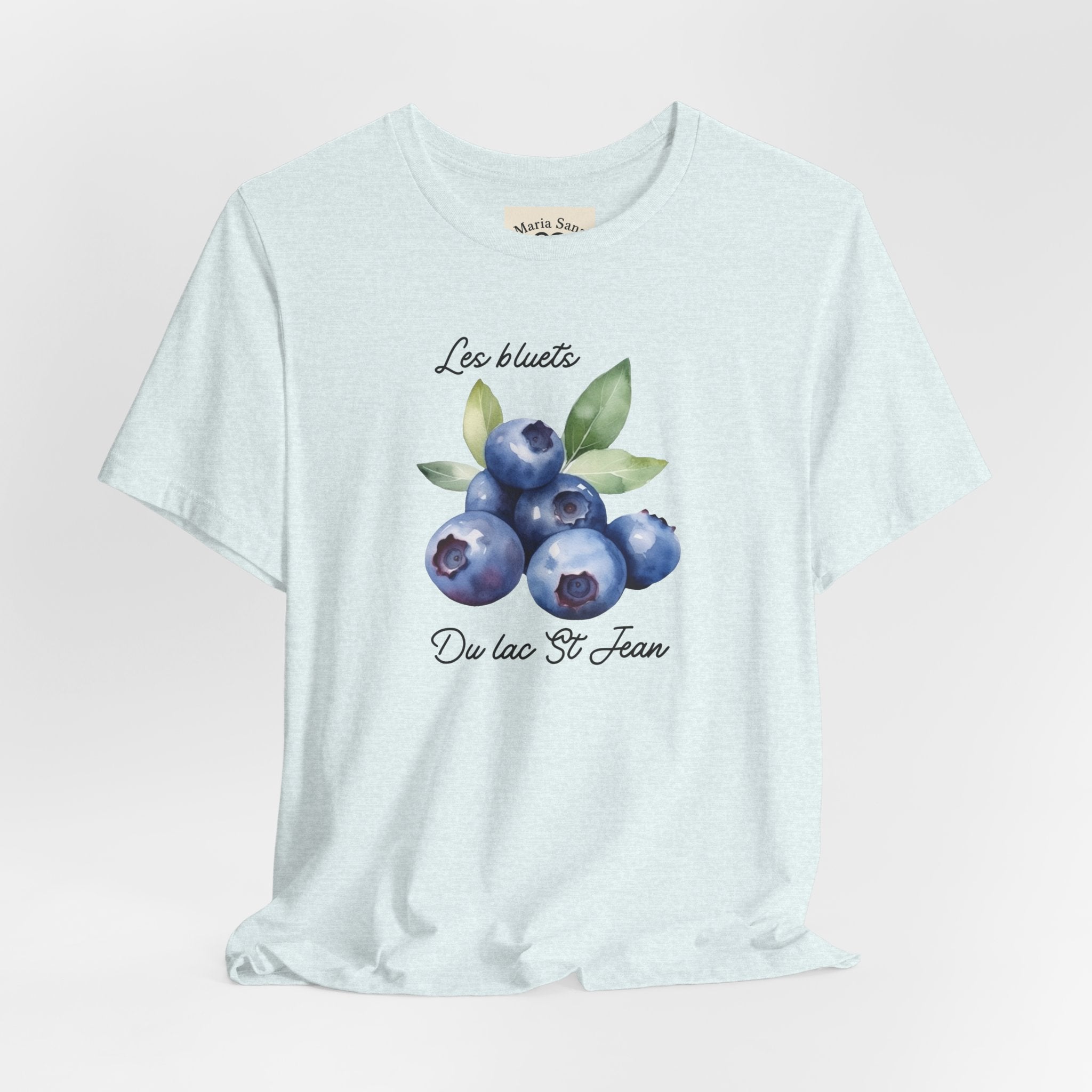 Blueberry Watercolor Tee — "Les Bluets Du lac St. Jean" Graphic T-Shirt