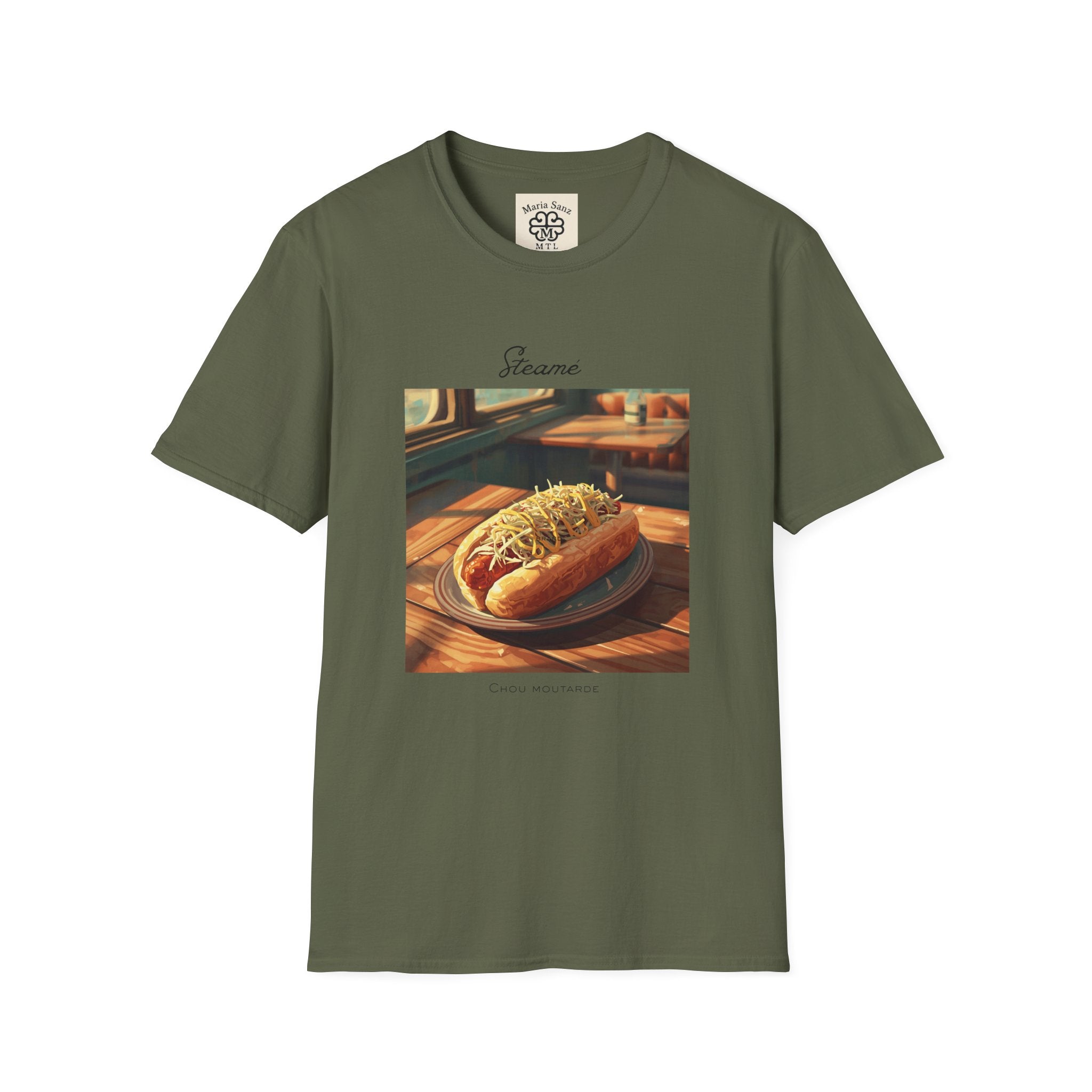 T-Shirt — "Steame" Nostalgic Diner Hot Dog Graphic Tee