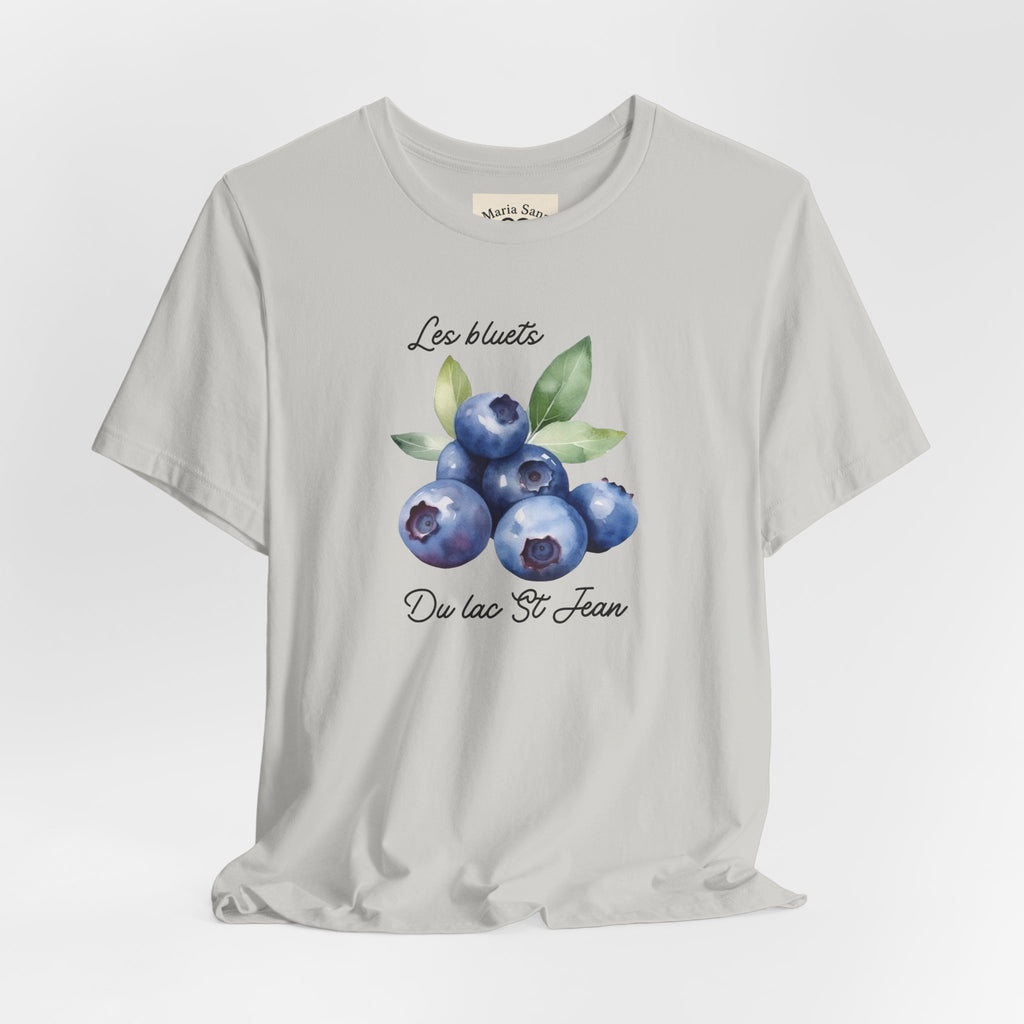 Blueberry Watercolor Tee — "Les Bluets Du lac St. Jean" Graphic T-Shirt