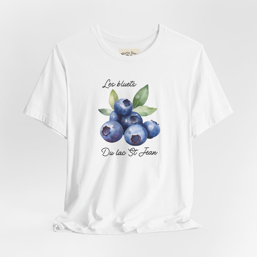 Blueberry Watercolor Tee — "Les Bluets Du lac St. Jean" Graphic T-Shirt