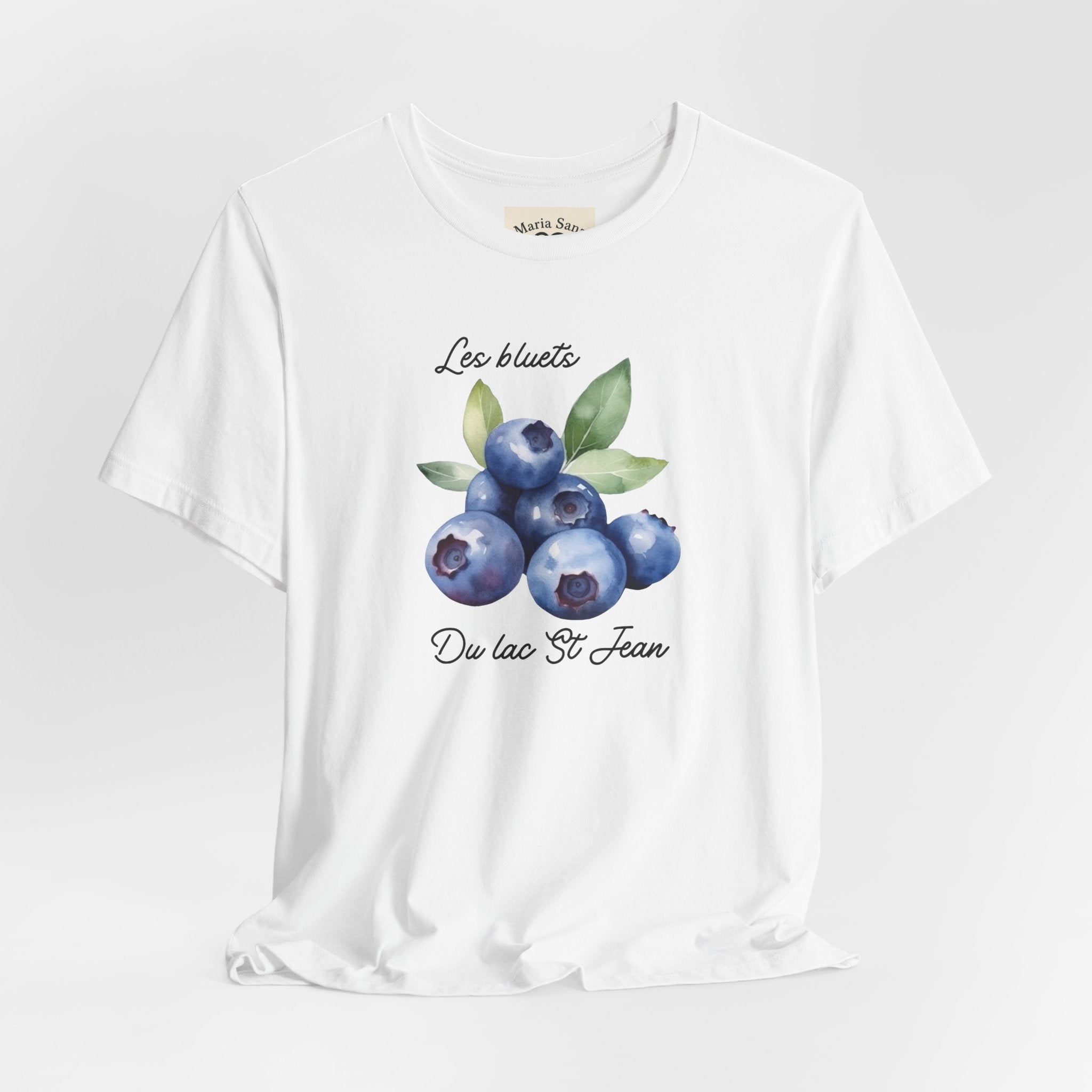Blueberry Watercolor Tee — "Les Bluets Du lac St. Jean" Graphic T-Shirt