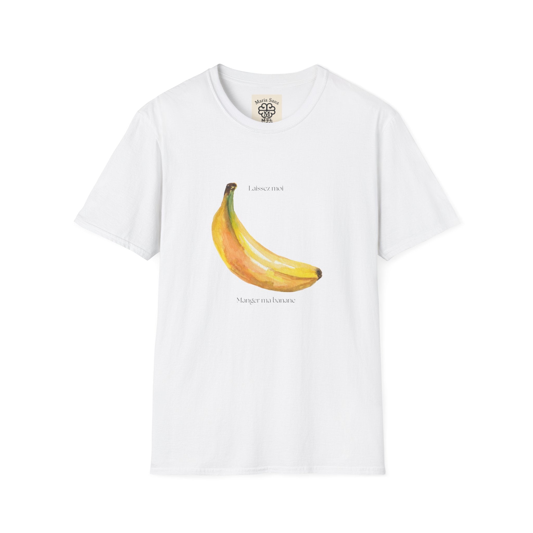 Laissez moi manger ma banane-Banana Graphic T-Shirt — Minimal Fruit Art