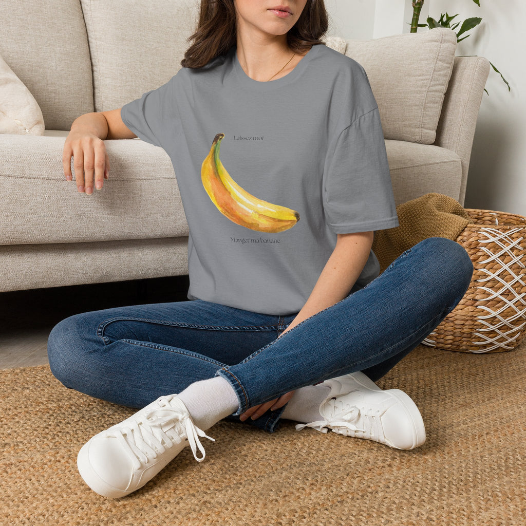 Laissez moi manger ma banane-Banana Graphic T-Shirt — Minimal Fruit Art