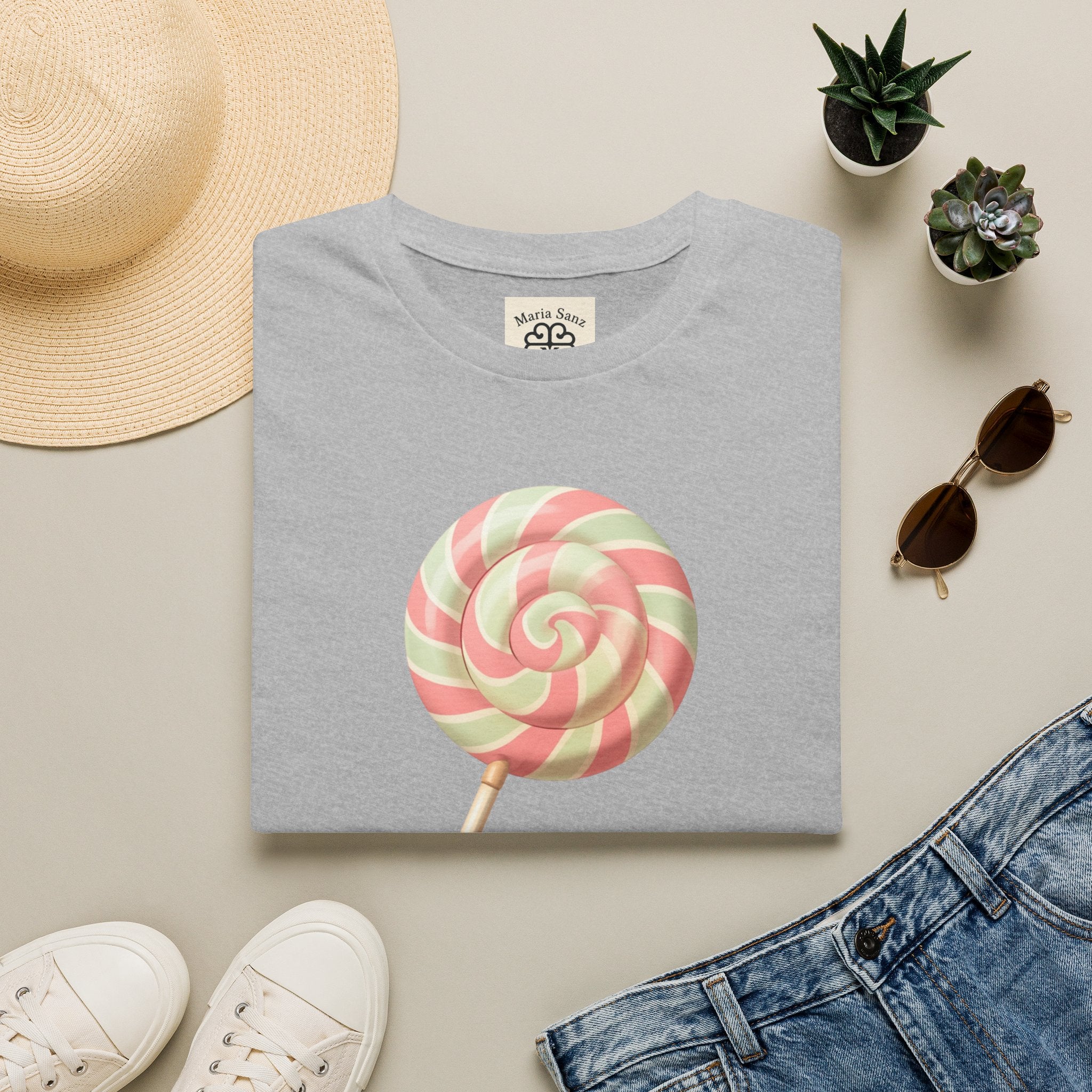 Lollipop Graphic T-Shirt — Pastel Swirl Candy Tee