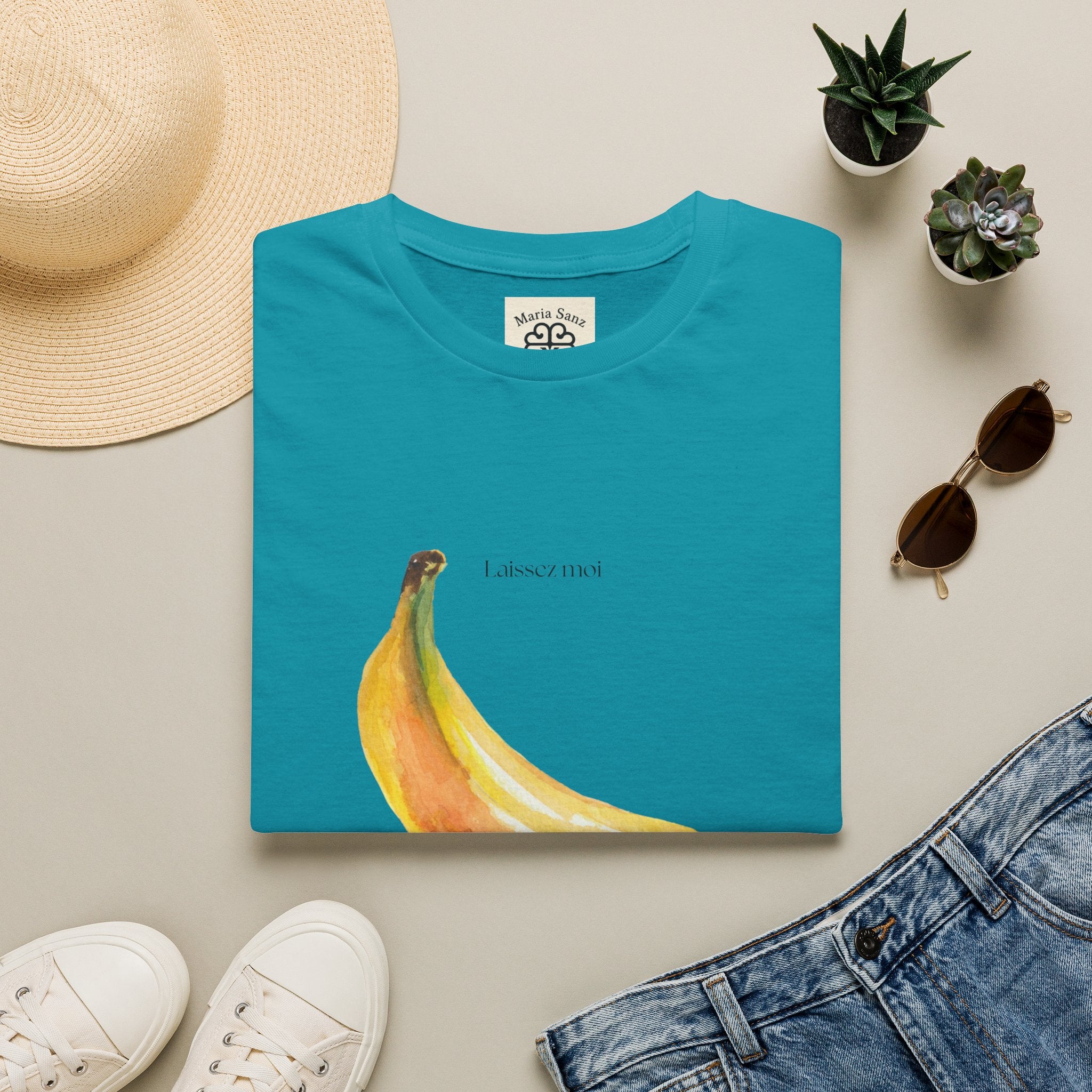 Laissez moi manger ma banane-Banana Graphic T-Shirt — Minimal Fruit Art
