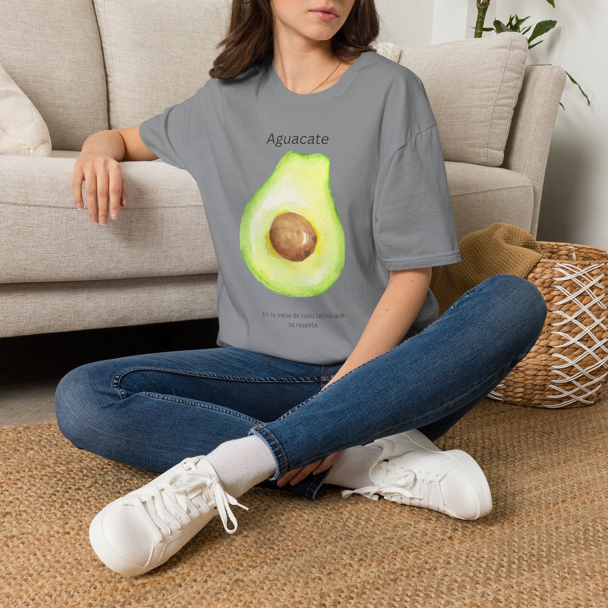 Avocado Watercolor T-Shirt – "Aguacate" Spanish Kitchen Tee