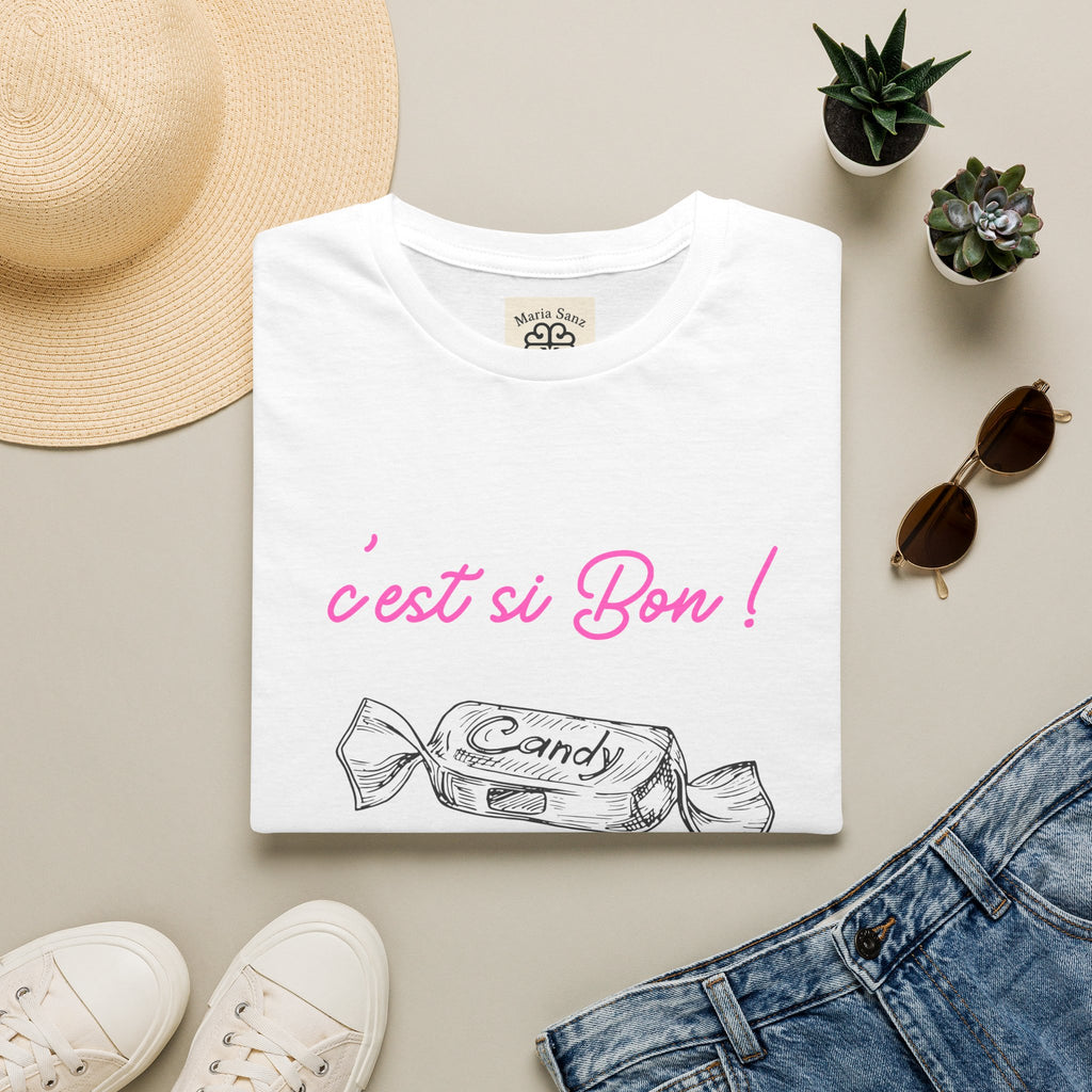 T-Shirt — "C'est si Bon!" Candy Sketch French Graphic Tee