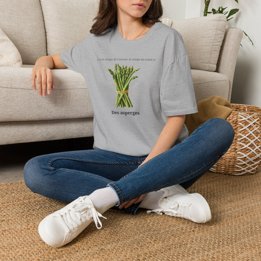 Asparagus Bouquet T-Shirt — French Garden Print, "Les Asperges"