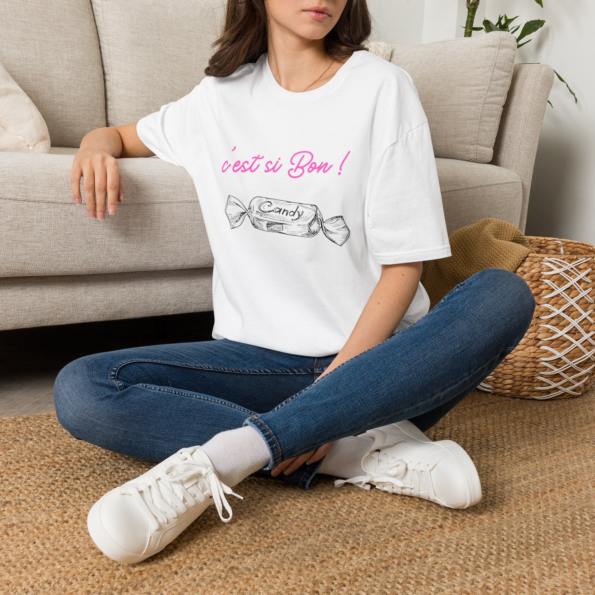 T-Shirt — "C'est si Bon!" Candy Sketch French Graphic Tee