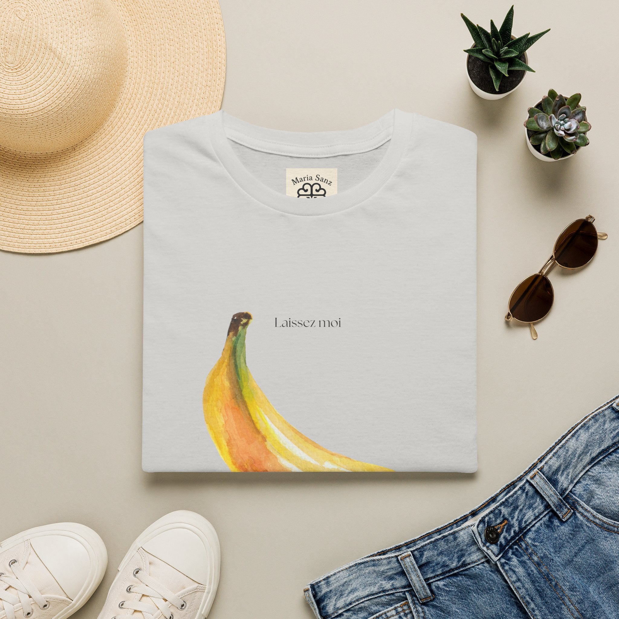 Laissez moi manger ma banane-Banana Graphic T-Shirt — Minimal Fruit Art