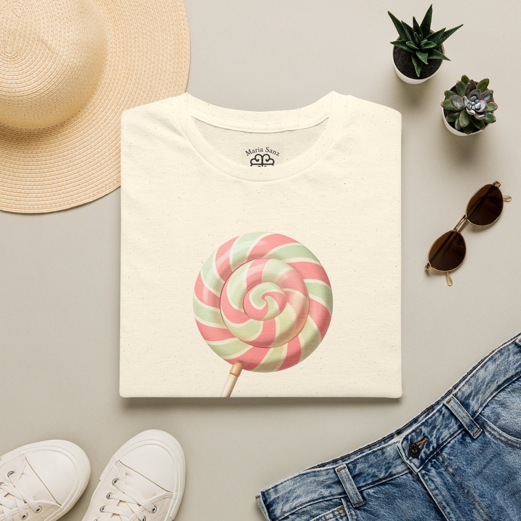 Lollipop Graphic T-Shirt — Pastel Swirl Candy Tee