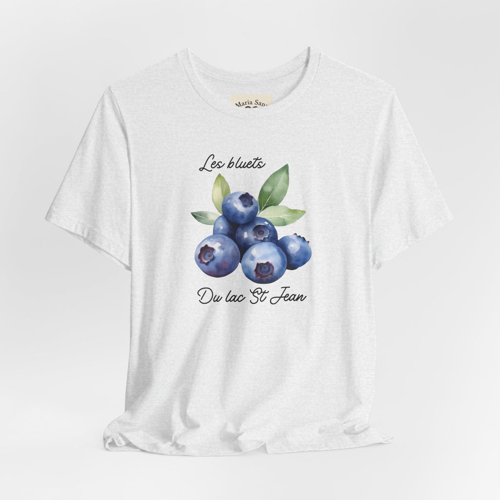 Blueberry Watercolor Tee — "Les Bluets Du lac St. Jean" Graphic T-Shirt