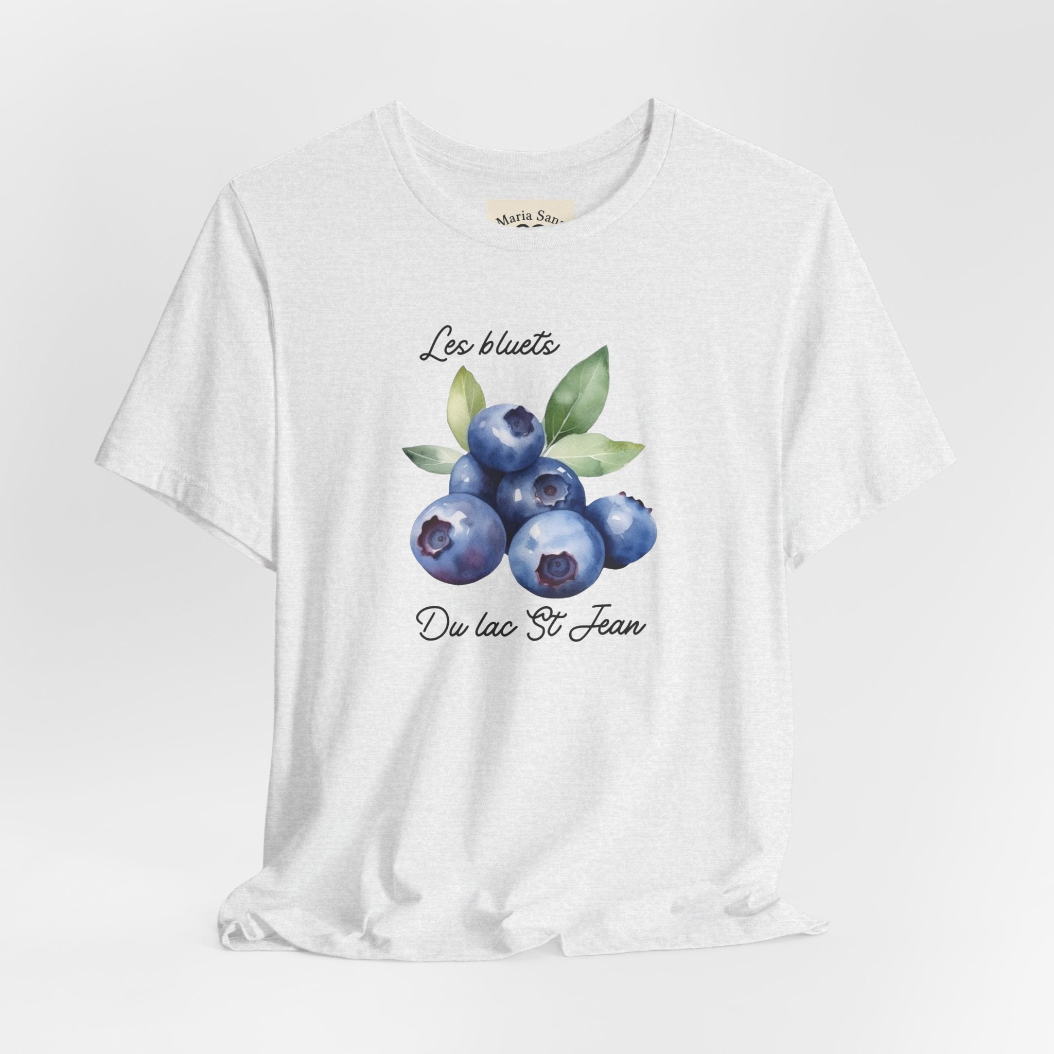 Blueberry Watercolor Tee — "Les Bluets Du lac St. Jean" Graphic T-Shirt