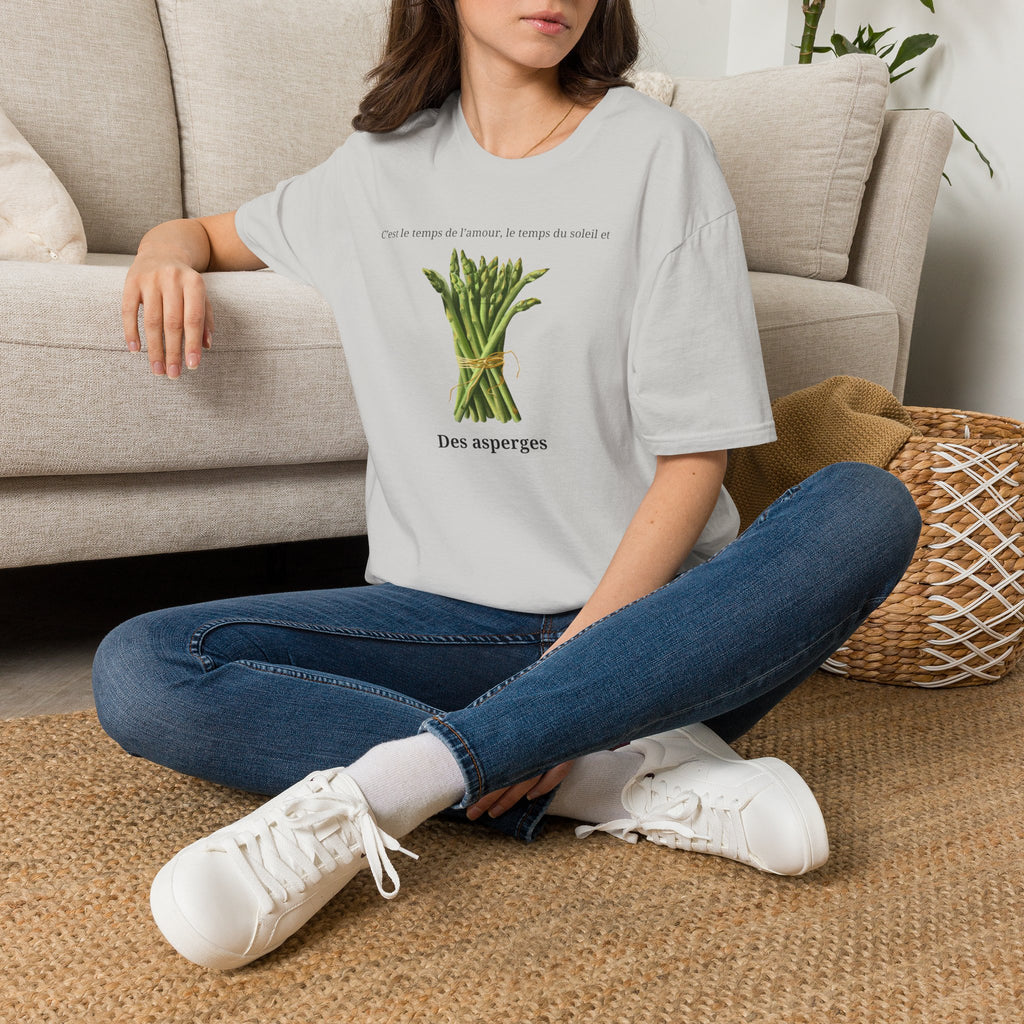 Asparagus Bouquet T-Shirt — French Garden Print, "Les Asperges"