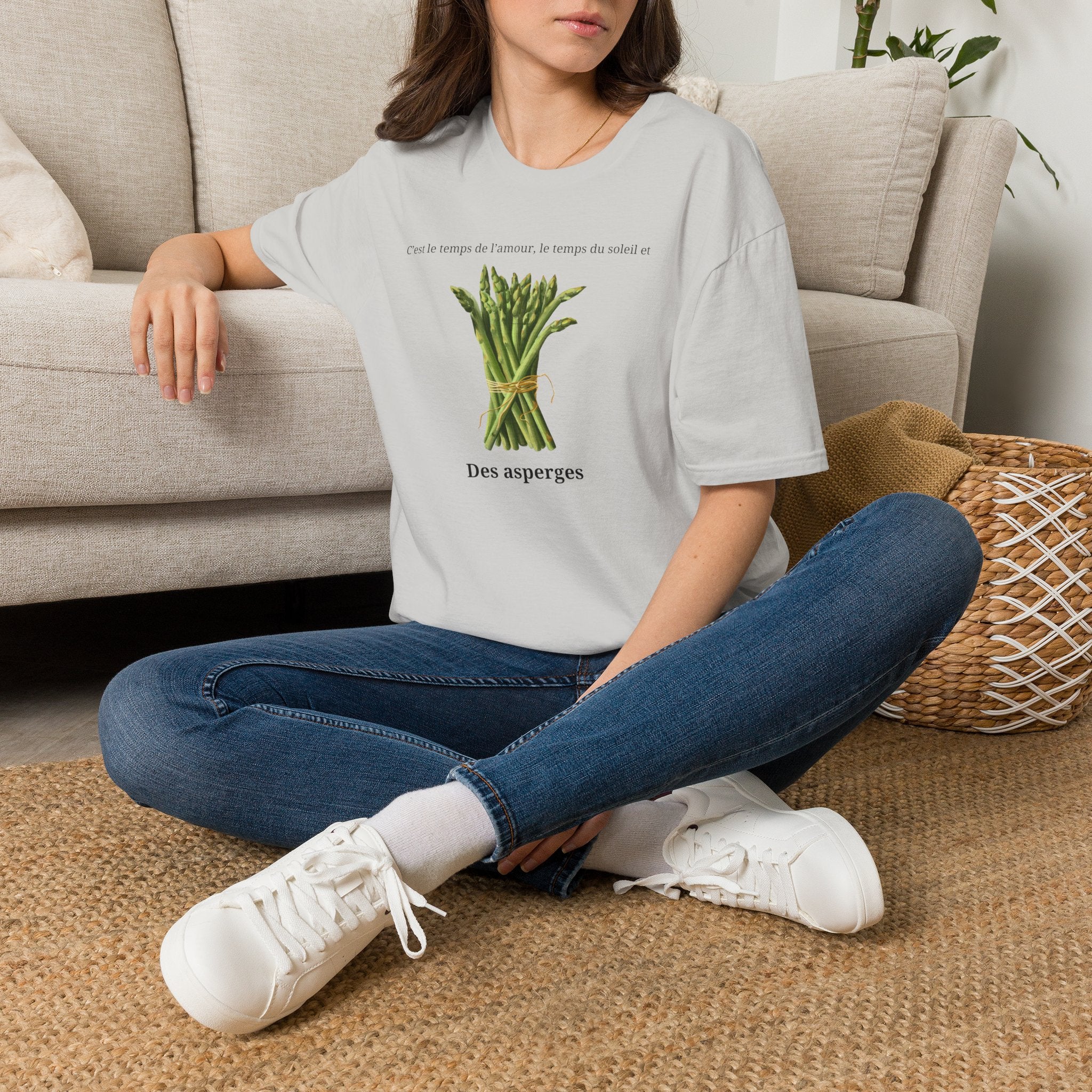 Asparagus Bouquet T-Shirt — French Garden Print, "Les Asperges"