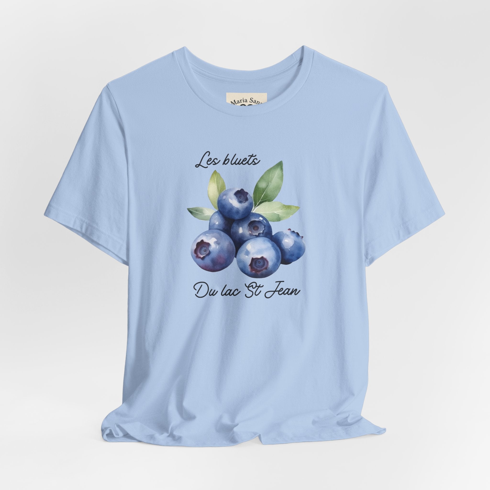Blueberry Watercolor Tee — "Les Bluets Du lac St. Jean" Graphic T-Shirt