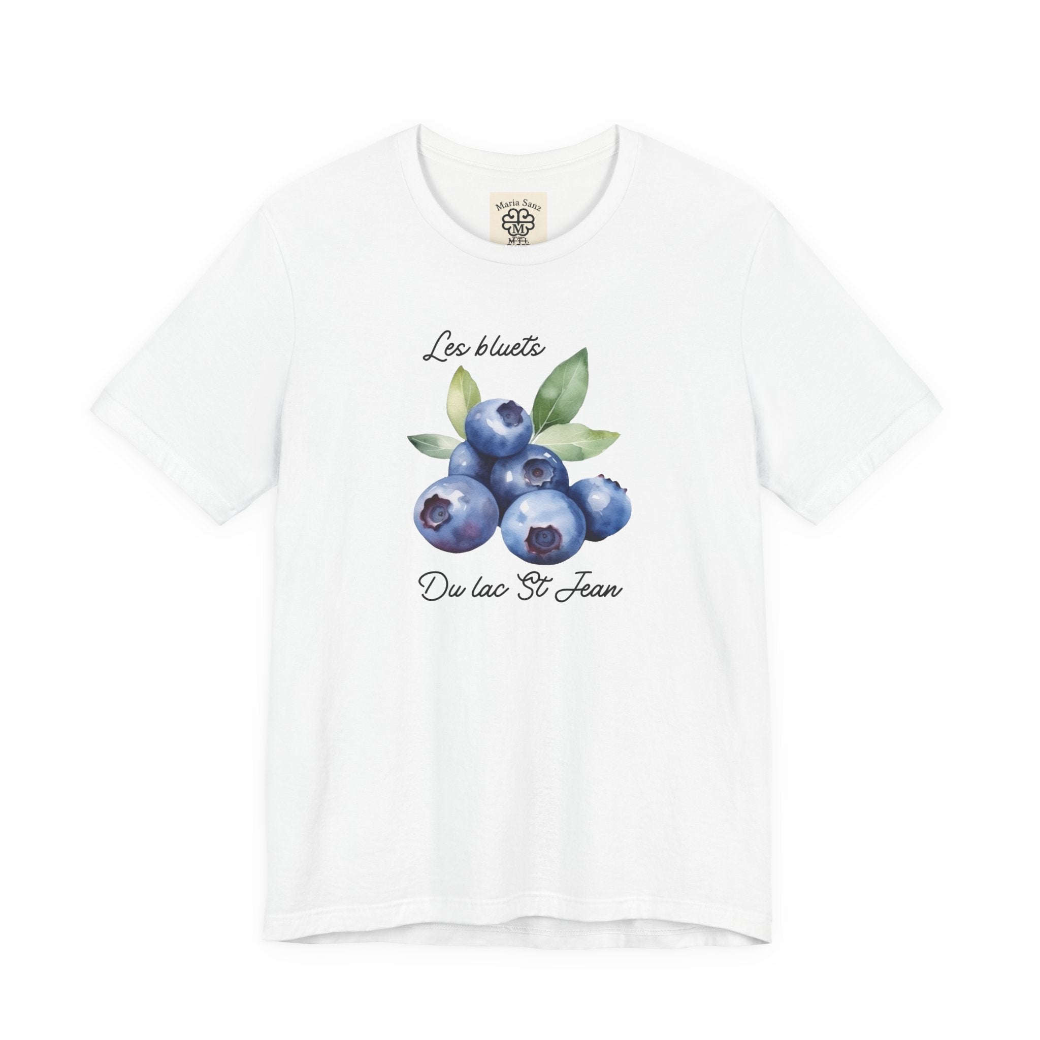 Blueberry Watercolor Tee — "Les Bluets Du lac St. Jean" Graphic T-Shirt