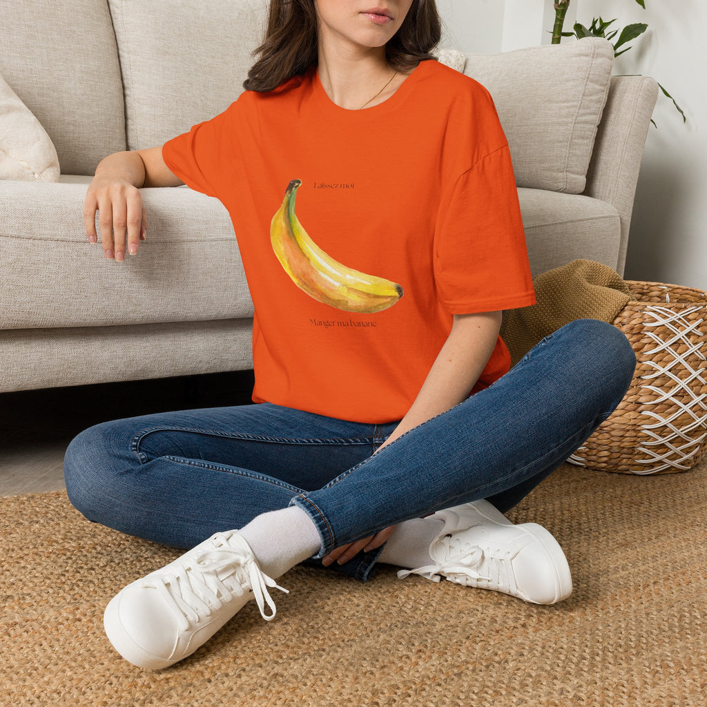 Laissez moi manger ma banane-Banana Graphic T-Shirt — Minimal Fruit Art