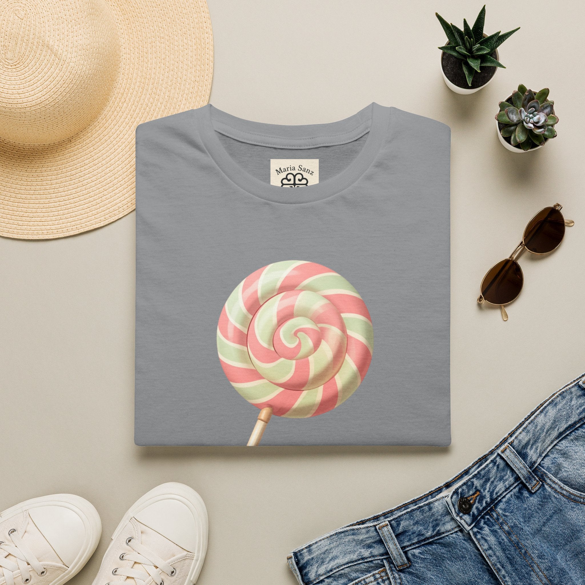 Lollipop Graphic T-Shirt — Pastel Swirl Candy Tee