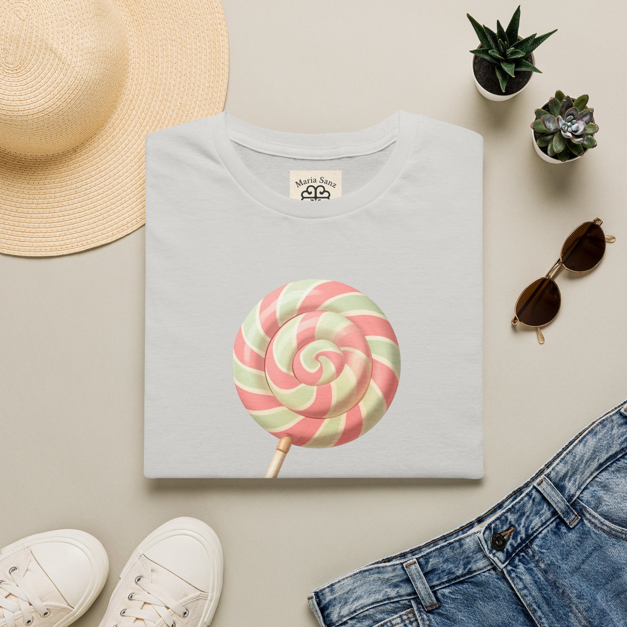 Lollipop Graphic T-Shirt — Pastel Swirl Candy Tee