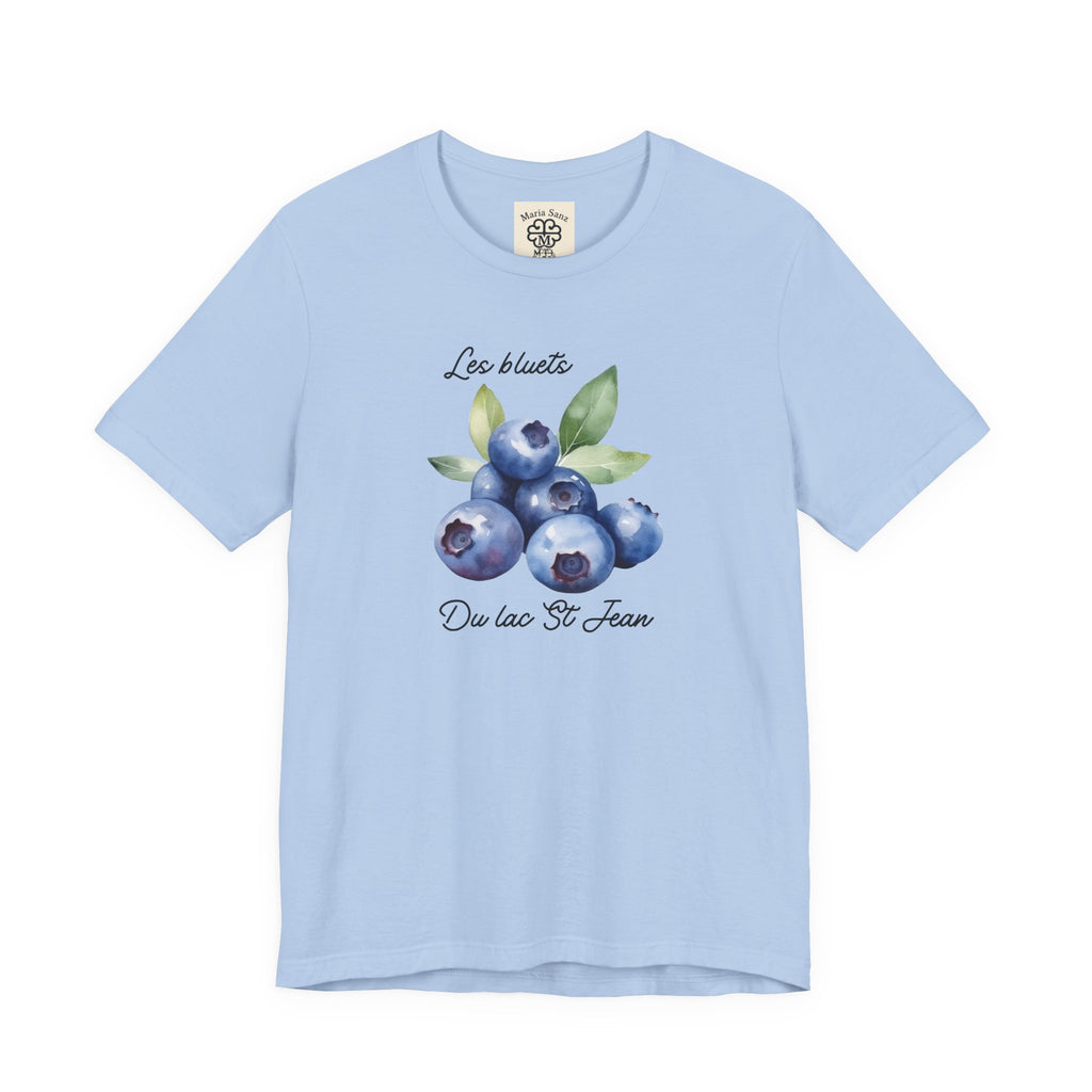 Blueberry Watercolor Tee — "Les Bluets Du lac St. Jean" Graphic T-Shirt